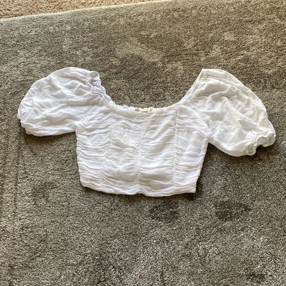 Cropped Peasant Top